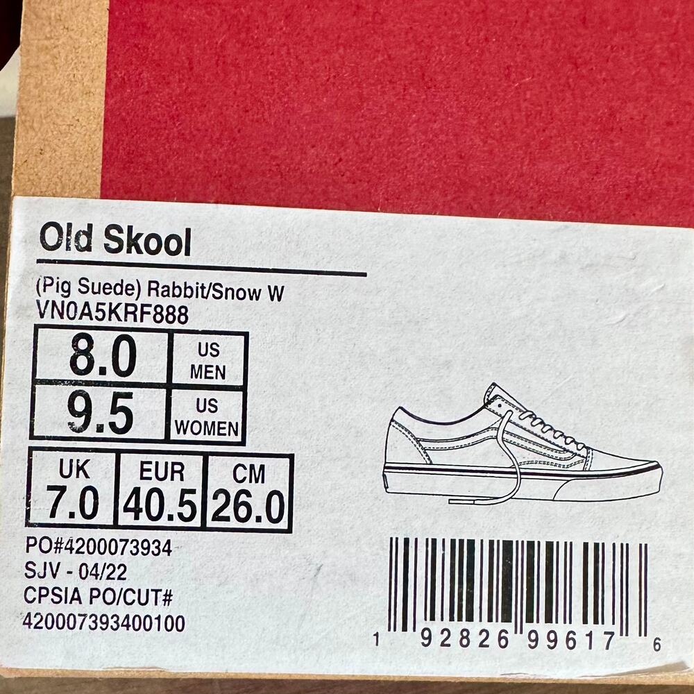 Vans Old Skool Suede Low Top Sneakers Gray White Skate Shoes Mens 8 / Womens 9.5 - Picture 12 of 14